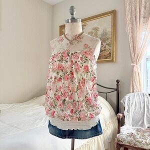 floral lace fairy top  y2k fashion magazine floral strapless top size 3x